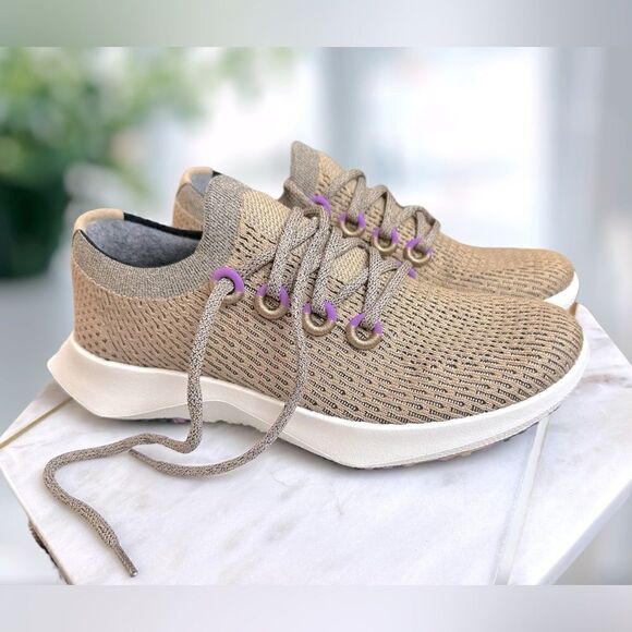 ALLBIRDS LIMITED EDITION Hazy Beige/Lux Purple (White Sole) Tree Dasher 2 Sz 9.5 - Picture 2 of 16
